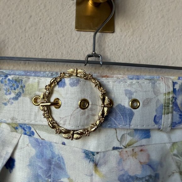 SOLD!!! Zimmermann Natura Frilled Tank + Tuck Shorts Set in Blue Garden Print - Picture 8 of 13